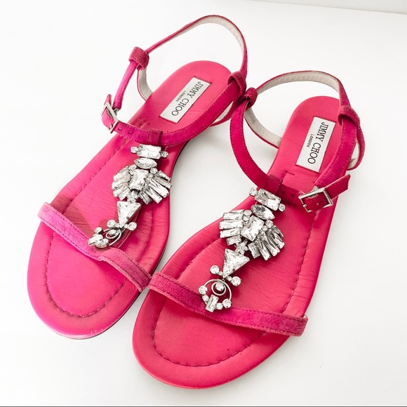 pink crystal sandals